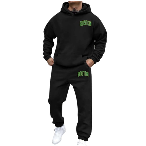 Zylarhe Men's And Women's Autumn And Winter Fashion Casual Letter Printed Sports Long Sleeved Hoodie Set Mens Thick Hoodie