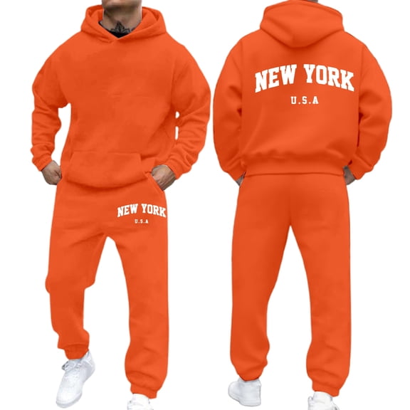 Zylarhe Men's And Women's Autumn And Winter Fashion Casual Letter Printed Sports Long Sleeved Hoodie Set Slim Tuxedo