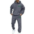 thumbnail image 1 of Zylarhe Men's And Women's Autumn And Winter Fashion Casual Letter Printed Sports Long Sleeved Hoodie Set Tuxedo Tux Inflatable, 1 of 4