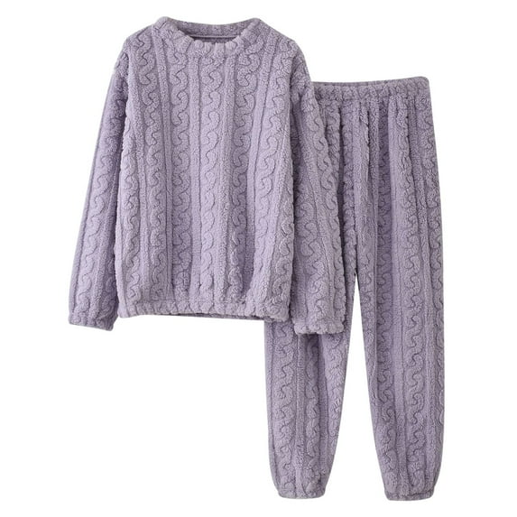 Zylarhe Men's And Women's Same Warm Pajamas Fuzzy Pajama Set Comfortable Oversized Pullover Long Pants Set Casual Wear 2 Piece Set Tuxedos Suits