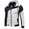 thumbnail image 1 of Zylarhe Men's Autumn And Winter Fashion Coat Jacket Casual Stitching Hooded Zipper Sweater Coat Loose Warm Winter Jacket Mens Polyester Sweatshirt, 1 of 7