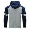 thumbnail image 1 of Zylarhe Men's Autumn And Winter Sports And Leisure Striped Color Block Sweater Hoodie Zip Sweatshirt Men, 1 of 8