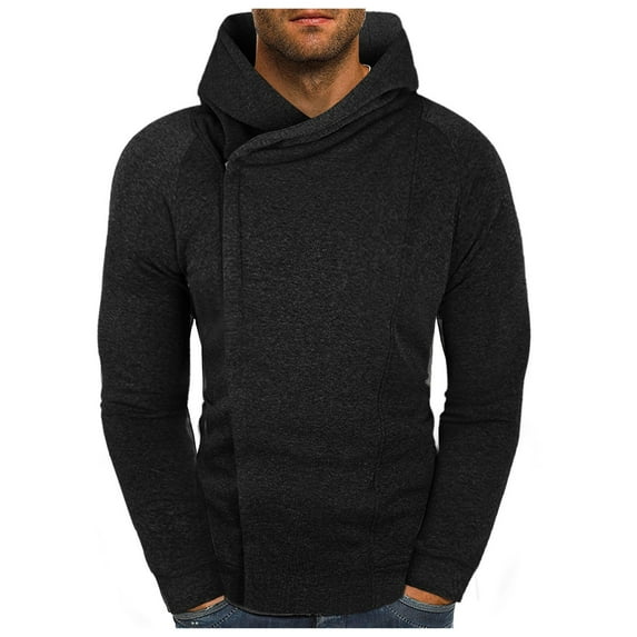 Zylarhe Men's Autumn And Winter Sports And Leisure Thickened Stitching Contrast Sweater Hoodie Sweatshirt