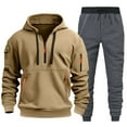 thumbnail image 1 of Zylarhe Men's Autumn And Winter Two Piece Hooded Sweatshirt Hooded Sweatshirt And Pants Set And Suit, 1 of 3