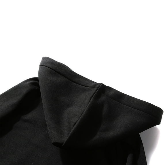 Zylarhe Men's Autumn Casual Solid Loose Fit Long Sleeve Hoodie Top Blouse Long Zip Sweatshirt Hoodie Men