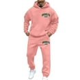 thumbnail image 1 of Zylarhe Men's Casual Hoodie And Jogger Set Letter Print Sweatsuit For Everyday Wear Spring Fall Winter Outfit Men in Suit, 1 of 4
