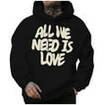 thumbnail image 1 of Zylarhe Men's Fashion Casual Digital Letter Print Hooded Long Sleeve Hooded Sweater Top Mens Hoodies Graphic, 1 of 4