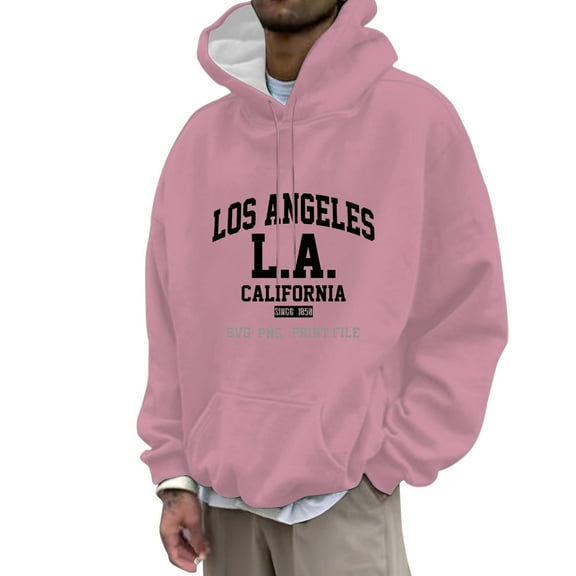 Zylarhe Men's Fashion Casual Part 3D Print Long Sleeve Drawstring Hooded Sweater Tops French Mens Sweatshirt