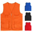 thumbnail image 1 of Zylarhe Men's Fishing Vest Outdoor Field Emergency Pocket Jacket for Adventure Work Orange XXXL, 1 of 4