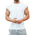 thumbnail image 1 of Zylarhe Men's Gym Bodybuilding Stringer Tank Top Workout Muscle Cut Shirt Fitness Sleeveless Vest White L, 1 of 5