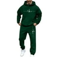 thumbnail image 1 of Zylarhe Men's Hooded Sweatshirt And Jogger Set Casual Pullover Tracksuit With Letter Print For Daily Wear Gym Running Street Outfit Suits for Men Wool, 1 of 5