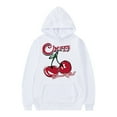 thumbnail image 1 of Zylarhe Men's Hoodie Cherry Pattern Pullover Long Sleeve Drawstring Casual Hoodie Sweatshirt 2 Pce Mens Zip Sweater, 1 of 3