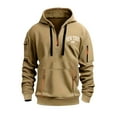 thumbnail image 1 of Zylarhe Men‘s Hoodies For Men Quarter Zip Pullover Sweatshirt Long Sleeve Casual Fashion Hoodie With Pockets Mens Long Zip Sweatshirt Hoodie, 1 of 2