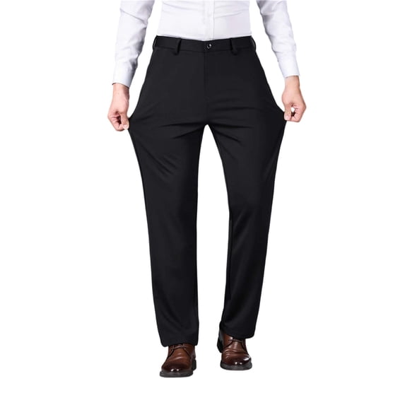 Zylarhe Men's Pants, Lightweight Stretch Stretchable Summer Dress Pants Casual Trousers With Breathable Comfort And Modern Fit E Motion Pants for Men Black 30