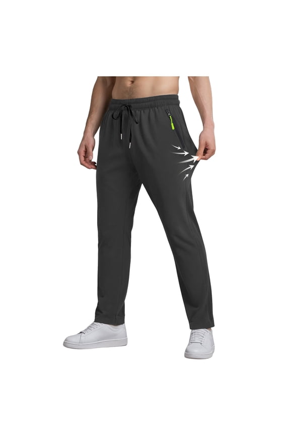 Men's Pants, Men Casual Long Elastic Legging Floral Print Waistband Daily Sanitary Sweat Pant Dark Gray XXL