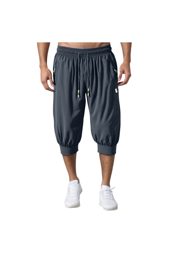Men's Pants, Men's Casual Pants Elastic Joggers Lightweight Comfortable Pants For Daily Wear Home Outdoor Walking Slim Fit Cropped Ankle Pants Pants for Men Grey XXXL