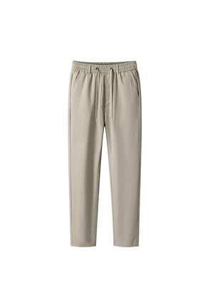 Men's Pants, Men's Summer Ice Silk Straight Casual Sports Pants Boy Sock Khaki XXXL