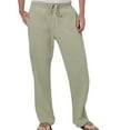 thumbnail image 1 of Zylarhe Men's Pants, Mens Fashion Casual Solid Color Try Breathable And Pocket Elastic Waist Large Size Pants Trousers Mens Scrub Pants with Pockets Beige XXL, 1 of 9