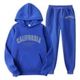 thumbnail image 1 of Zylarhe Men's Plus Size Casual Long Sleeved Letter Printed Tracksuit 2 Piece Hoodie Italian Suits, 1 of 2