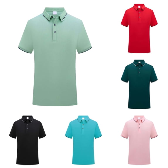 Zylarhe Men's Polo Shirts, Men's Classic Short Sleeve Shirt for Casual Wear Green XXXL