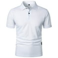 thumbnail image 1 of Zylarhe Men's Polo Shirts, Men's Summer Solid Color Tops Are Fashionable And Short Sleeved Slim Fit Shirts Fitted T Shirts for Men White M, 1 of 7