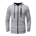 thumbnail image 1 of Zylarhe Men's Spring&Winter Solid Color Long Sleeved Hooded Top And Trousers Suit Haptic Suit, 1 of 7