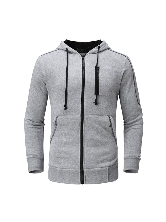Men's Spring&Winter Solid Color Long Sleeved Hooded Top And Trousers Suit Haptic Suit
