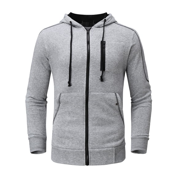 Zylarhe Men's Spring&Winter Solid Color Long Sleeved Hooded Top And Trousers Suit Haptic Suit