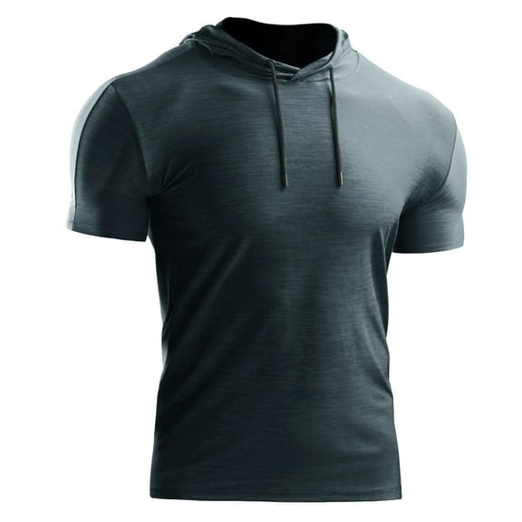 Zylarhe Men's Summer Plus Plus Size Loose Sport Hooded Half Sleeved Hoodie Hoodie Blankets