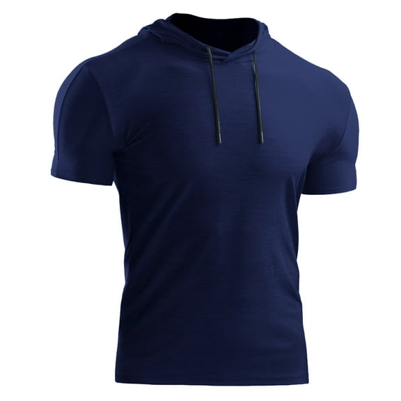 Zylarhe Men's Summer Plus Plus Size Loose Sport Hooded Half Sleeved Hoodie Hoodie Blankets