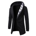 thumbnail image 1 of Zylarhe Men's Sweatshirt Letter Patchwork Design Fashion Texture Sports Casual Hooded Sweatshirt Mens Big And Tall Pullover, 1 of 5