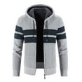 thumbnail image 1 of Zylarhe Men's Winter Long Sleeved Plus Velvet Hooded Sweater Cardigan Jacket Hoodie Zip up, 1 of 7
