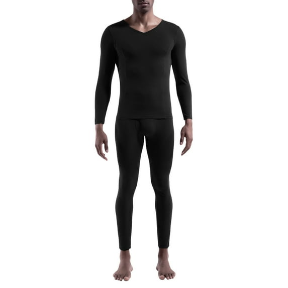 Zylarhe Mens Autumn And Winter Basic Thermal Underwear Set Long Comfortable Sweater Low Neck V Neck Slim Fit Base Shirt Slim Fit Tuxedo Men