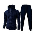thumbnail image 1 of Zylarhe Mens Autumn And Winter Fashion Casual Drawstring Zipper Hooded Long Sleeve Sports Sweater Set One Two Slim, 1 of 2