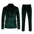 thumbnail image 1 of Zylarhe Mens Autumn And Winter Fashion Casual Suits Velvet Slim Double Solid Color Evening Dress Groomsmen Suit 3 Piece Suit Men Classic, 1 of 8