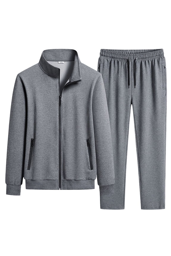 Mens Fashion Slim Fit Solid Color Pocket Decoration Cardigan Long Sleeve Hooded Coat Two Piece Suit Mens Pinstripe Jacket