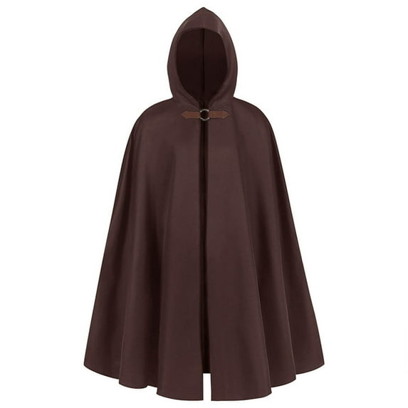 Zylarhe Mens Hooded Cape Shawl Robe Old Men Warm Jacket Hooded