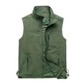 thumbnail image 1 of Zylarhe Mens Leisure Practical Travel Fishing Outdoor Work Pocket Vest Slim Fit Men Wool Coat, 1 of 8