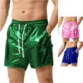 thumbnail image 1 of Zylarhe Mens Shorts Athletic Men Casual Metallic Shiny Short Pants With Pockets Green XL, 1 of 6