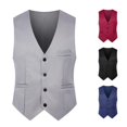 thumbnail image 1 of Zylarhe Mens Solid Wedding Dress Vest Coat British Leisure Slim Stage Classic Formal Tank Top for Groom Groomsmen Grey XXXL, 1 of 3