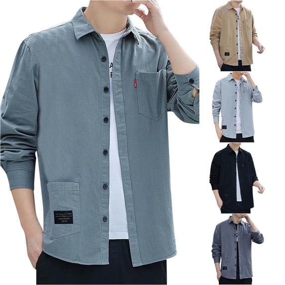 Zylarhe Mens Summer Shirts, Men's Fishing Shirts With Pockets Cool Long Sleeve Button Down Shirts Hiking Green M