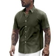 thumbnail image 1 of Zylarhe Mens Summer Shirts, Mens Dress Shirts Short Sleeve Slim Fit Business Casual Shirts For Men Button Up Shirts Shirts Long Sleeve Army Green S, 1 of 4