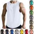 thumbnail image 1 of Zylarhe Mens Summer Sports Fitness Basketball Training Vest Sleeveless Exercise Mesh Quick Drying Running Gym Shirt White XXL, 1 of 7