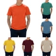 thumbnail image 1 of Zylarhe Mens Tshirt, Men Casual Short Sleeve T Shirt Adult Summer Spring Breathable Blend Everyday Top Orange XS, 1 of 4