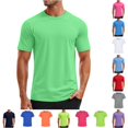 thumbnail image 1 of Zylarhe Mens Tshirt, Mens UPF 50+ Sun Swim Shirt Short Sleeve Rash Guard Athletic Quick Drying Tee Light Green 3XL, 1 of 4