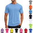 thumbnail image 1 of Zylarhe Mens Tshirt, Mens UPF 50+ Sun Swim Shirt Short Sleeve Rash Guard Athletic Quick Drying Tee Sky Blue 2XL, 1 of 7