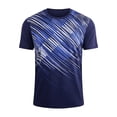 thumbnail image 1 of Zylarhe Mens Tshirts, Athletic Workout Shirt For Wicking Fitness Training Tee With Comfort Stretch Mens Large Shirts Dark Blue XXXL, 1 of 4