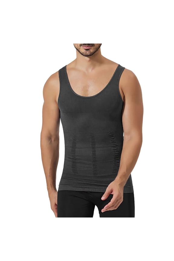 Mens Tshirts, Mens Shirt Body Vest Workout Tank Tops Abs Abdomen Undershirts T Shirts for Men Tall Grey S