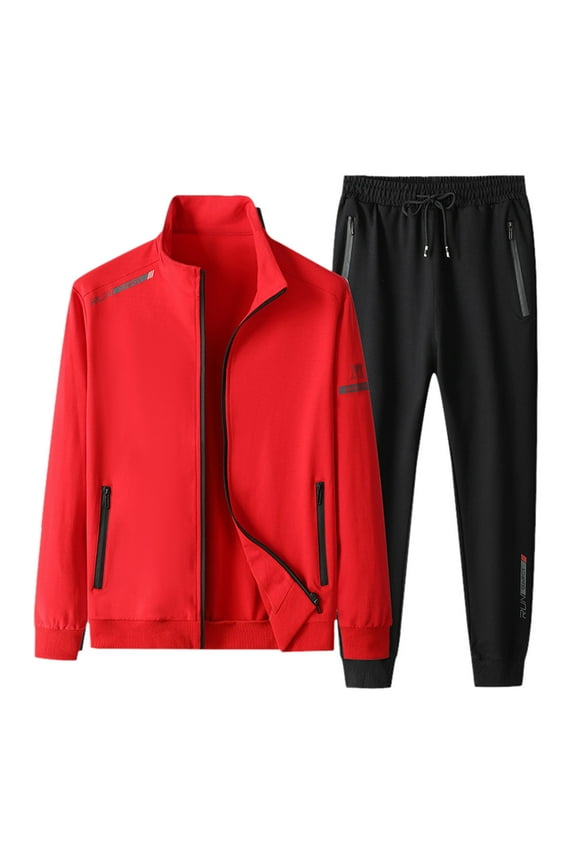 Mens Warm Fitness Suit Outdoor Running Fitness Training Elastic Tight Fitting Pants on Suit