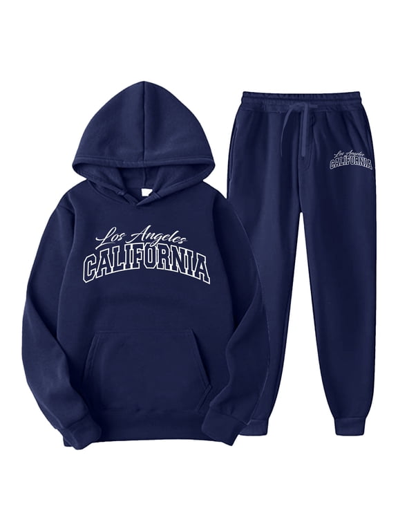 Sweat Suits For Men Letter Printing Long Sleeve Sweatsuits Hoodie And Pants Regular Fit Suits for Men
